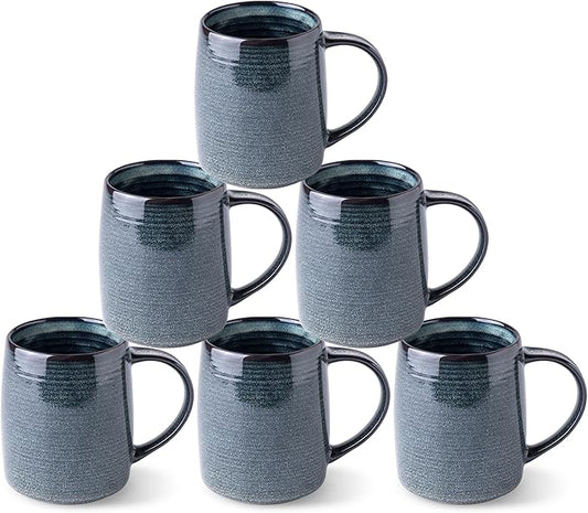 GBHOME Large Coffee Mugs Set of 6, 18oz Handmade Ceramic Coffee Mugs Set with Gradient color for Latte/Tea/Beer/Hot Cocoa, Dishwasher & Microwave Safe,-HomvellaHome