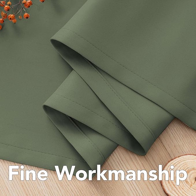 H.VERSAILTEX Blackout Curtains for Bedroom Thermal Insulated Room Darkening Living Room Curtains 84 Inch Long Grommet Privacy Protection Window Curtain Panels/Drapes, 2 Panels, Bronze Green-HomvellaHome