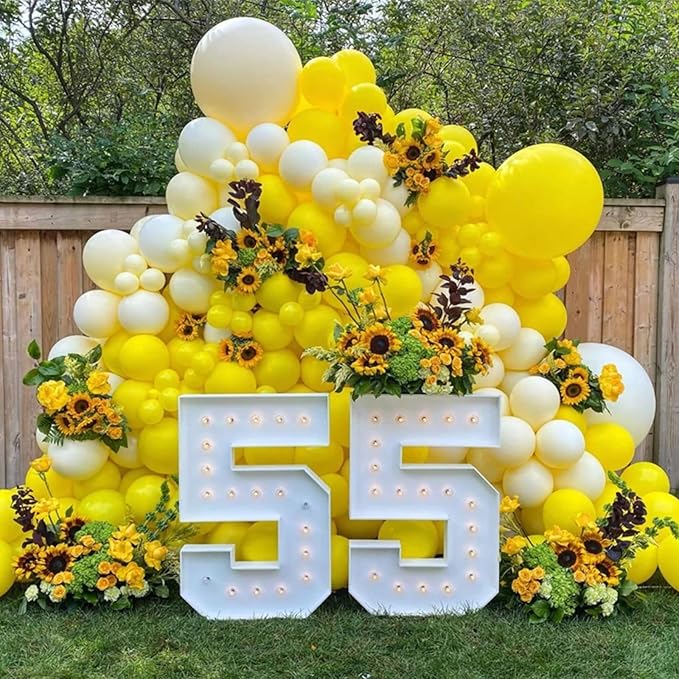130pcs Yellow Balloons Different Sizes 18" 12" 10" 5" Party Latex Balloons for Boys Girls Birthday Baby Shower Gender Reveal Wedding Sunflower Party Decorations-HomvellaHome