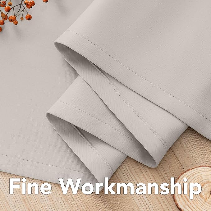 H.VERSAILTEX Premium Blackout Thermal Insulated Room Darkening Curtains for Bedroom/Living Room - Classic Grommet Top (2 Panels, Ivory/Cream, 52 Inch by 45 Inch)-HomvellaHome