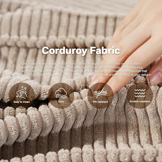 104" Cloud Sectional Couches for Living Room,L Shaped Boneless Couch in A Box,Sleeper Sofa with Comfy Chaise No Assembly Required,Camel-HomvellaHome