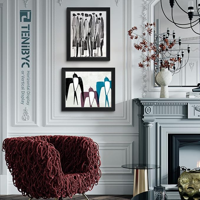 11x14 Picture Frame Set - 3 Pack, Textured Black Solid Wood, HD Tempered Glass, Wall Gallery Photo Frame-HomvellaHome