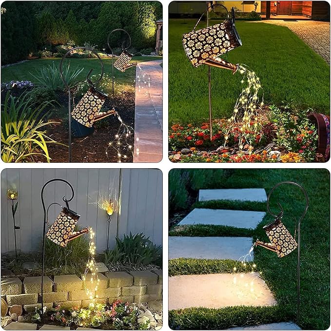 2 Pack Solar Watering Can with Lights,Solar Outdoor Garden Decor Waterproof Hanging Lantern Landscape Lights Outside Decorations for Yard Lawn Patio Gardening Gifts.-HomvellaHome