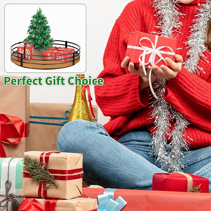 13" Lazy Susan Turntable Organizer - Wood Round Lazy Susan for Cabinet Kitchen Countertop Pantry Cupboard Dining Table Bathroom Coffee Bar Spice Storage Home Decor-HomvellaHome