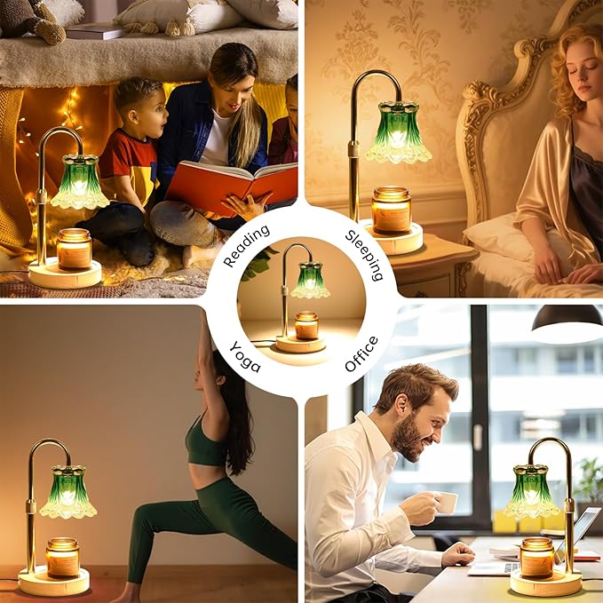 GEEZO Fragrance Candle Warmer Lamp，Electric Candle Warmer with Timer & Dimmer，Mom Christmas Birthday Gifts for Women, House Warming Gifts New Home Bedroom Decor-HomvellaHome