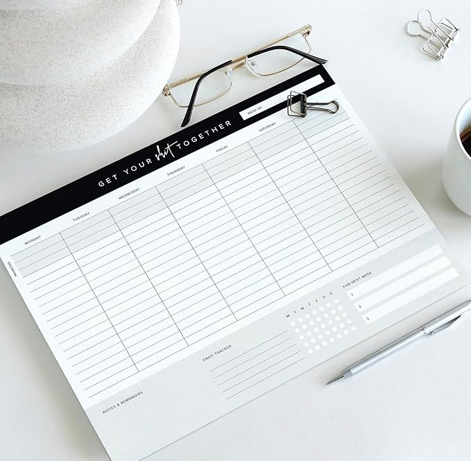 Get Your Stuff Together Weekly Work Planner - 8.5 x 11 Inch Undated Daily Planner with 52 Tear-Off Pages, Weekly To Do List Notepad for Effective Task Management, US Owned Busines-HomvellaHome