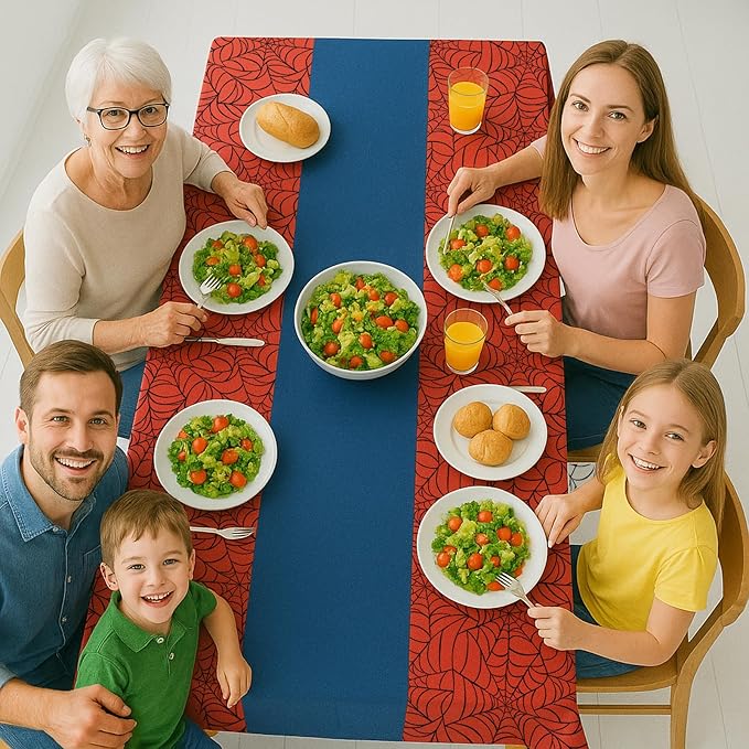 16Pcs 2in1 Spider Birthday Decorations Tablecloths, 54" x 108" Super Hero Spider Table Cloth Disposable Rectangle Plastic Table Cover for Boys Birthday Party Supplies-HomvellaHome