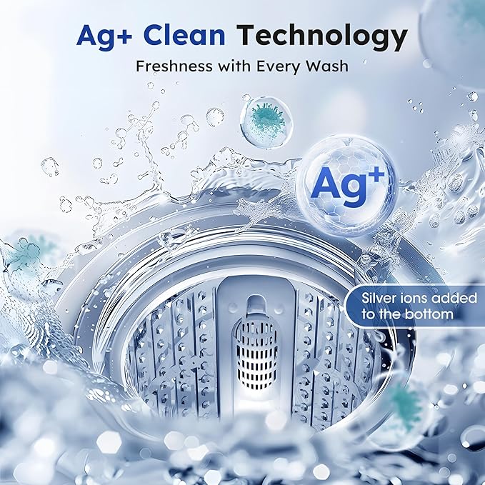 1.0 Cu.ft Portable Washing Machine for Home & Apartment, Full-Automatic Clothes Washer with 6 Water Level & 10 Wash Cycles, Drain Hose Included, White-HomvellaHome