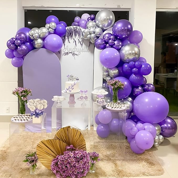 130pcs Dark Purple Balloons Different Sizes 18" 12" 10" 5" Party Latex Balloons for Birthday Halloween Graduation Baby Shower Anniversary Party Decorations-HomvellaHome