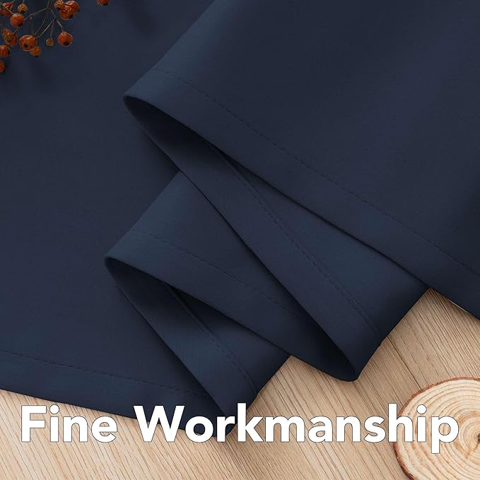 H.VERSAILTEX Ultra Thick and Soft Blackout Curtains for Bedroom, Room Darkening Thermal Insulated Extra Long Curtains/Drapes, Privacy Curtain Panels (52 Inch by 108 Inch, Navy Blue, 2 Panels)-HomvellaHome