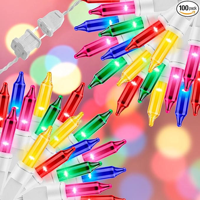 100LIGHTS Multi Easter Mini String Lights，Connectors Christmas Decorative Lights 19.6 UL Certified Waterproof for Easter Home Garden Holiday Christmas Tree Party Patio Wedding-HomvellaHome