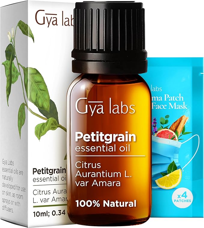 Gya Labs Petitgrain Essential Oil for Skin - 0.34 Fl Oz - 100% Pure Natural Petitgrain Oil for Diffuser, Hair, Aromatherapy, Massage & Candle Making Scent-HomvellaHome