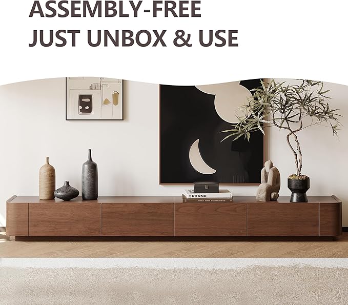 134" Farmhouse TV Unit - Large Wood Entertainment Center with Storage Drawers for 75"+ TVs, Home Office Floor Console-HomvellaHome