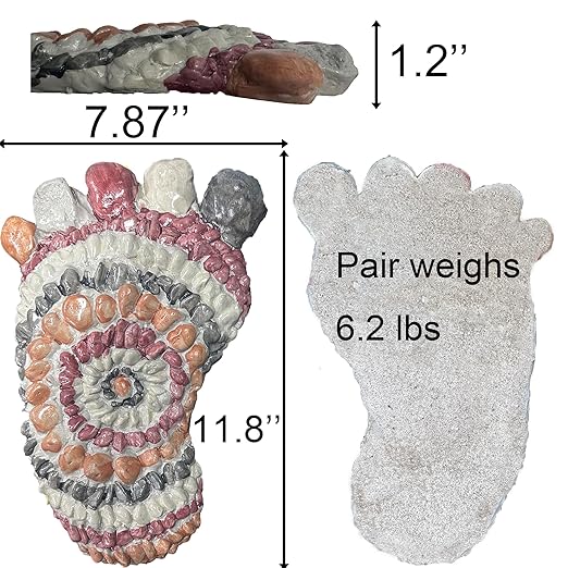 Garden Stepping Stones - Decorative Garden Stones for Patio, Deck, Garden or Sidewalk Faux Cobblestone Stepping Stones (Set of 2#A-HomvellaHome