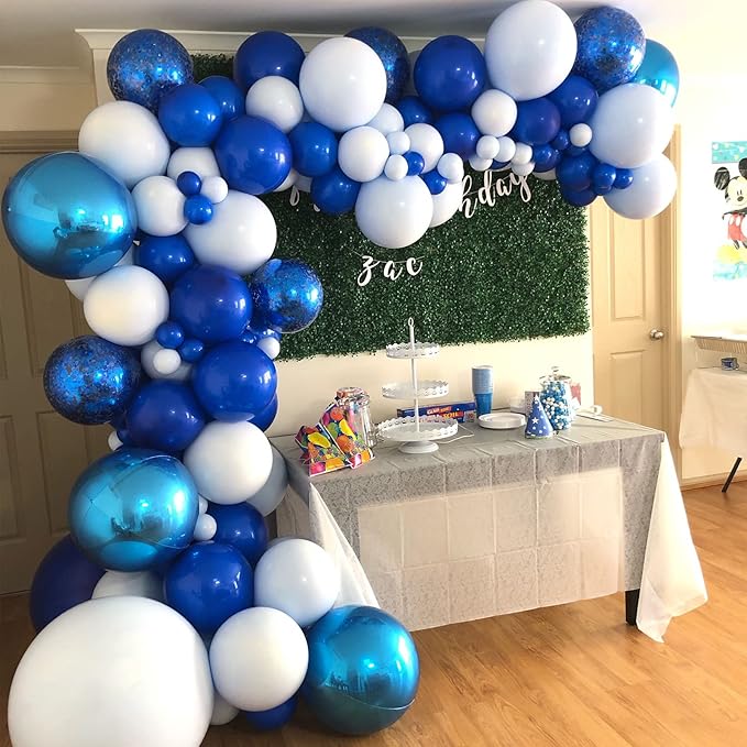 130pcs Royal Blue Balloons Different Sizes 18" 12" 10" 5" Party Latex Balloons for Birthday Graduation Baby Shower Anniversary Nautical Party Decorations-HomvellaHome