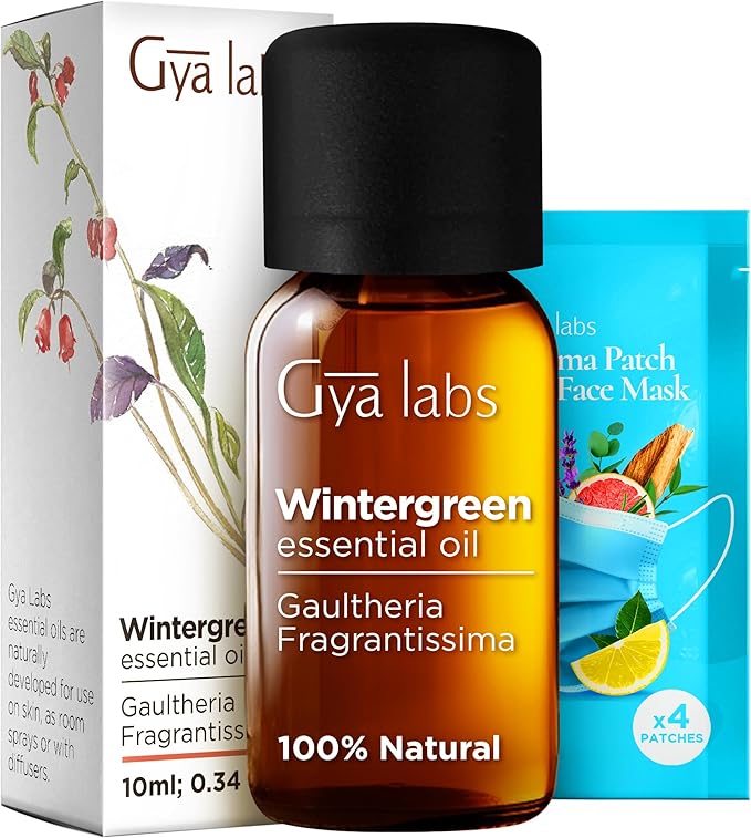 Gya Labs Wintergreen Essential Oil for Diffuser - 0.34 Fl Oz - 100% Pure Natural Wintergreen Oil for Skin, Hair, Massage & Candle Making Scent-HomvellaHome