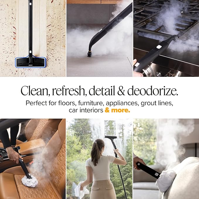 Dupray Neat Steam Cleaner with 20-piece Accesory Kit. For Multipurpose steam Cleaning Hardwood, Tile, Laminate and Sealed Floors, Couch, Furniture and more. *Kills 99.9% of Bacteria and Viruses-HomvellaHome
