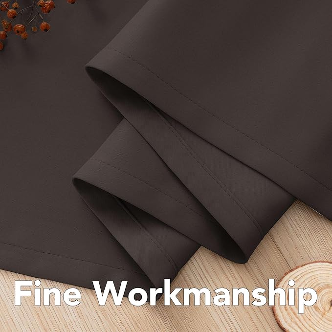 H.VERSAILTEX Blackout Curtains for Bedroom Thermal Insulated Room Darkening Living Room Curtains 72 Inch Long Grommet Privacy Protection Window Curtain Panels/Drapes, 2 Panels, Chocolate Brown-HomvellaHome