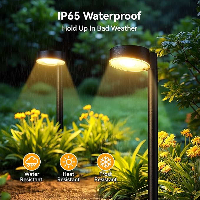 2 Pack Solar Pathway Lights Outdoor, Bright LED Solar Lights Outdoor Waterproof, Up to 12 Hrs Modern Path Lighting for Yard Garden Walkway Driveway Lawn Decor (2 Pack)-HomvellaHome