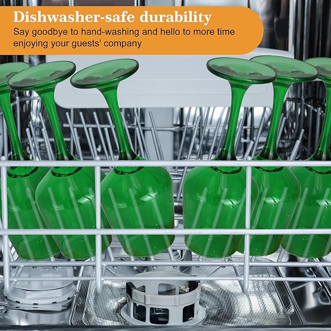 Green Wine Glasses Set of 6-14oz Long Stem Wine Glass, Pretty Crystal Glassware, Hand Blown Goblets Drinkware, Unique Stemware Wine Glass Holiday Gift Set-HomvellaHome