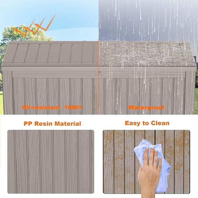150 Gallon Resin Deck Box, Lockable Patio Outdoor Storage Box for Furniture, Garden Tools and Tools Storage, Waterproof Outside Storage Boxes - Grey-HomvellaHome