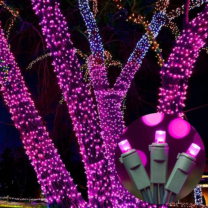 100 Count Pink - 21.6FT LED String Lights, Mini LED Lights for Indoor/Outdoor Home Holiday Party Wedding Independence Day Decoration-HomvellaHome