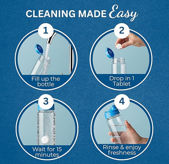 120-pcs Water Bottle Cleaner Tablets, Chlorine-free, Water Bottle cleaner, Tumbler washer and Glass bottle cleaner Removes stubborn stains and Freshens glass bottles and utensils-HomvellaHome