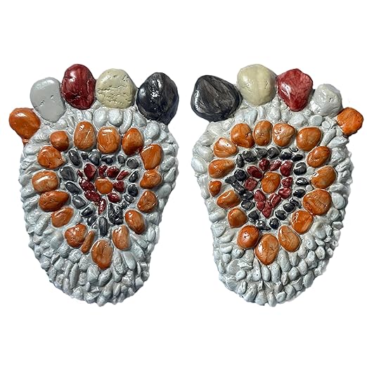 Garden Stepping Stones - Decorative Garden Stones for Patio, Deck, Garden or Sidewalk Faux Cobblestone Stepping Stones (Set of 2#A Small Size-HomvellaHome