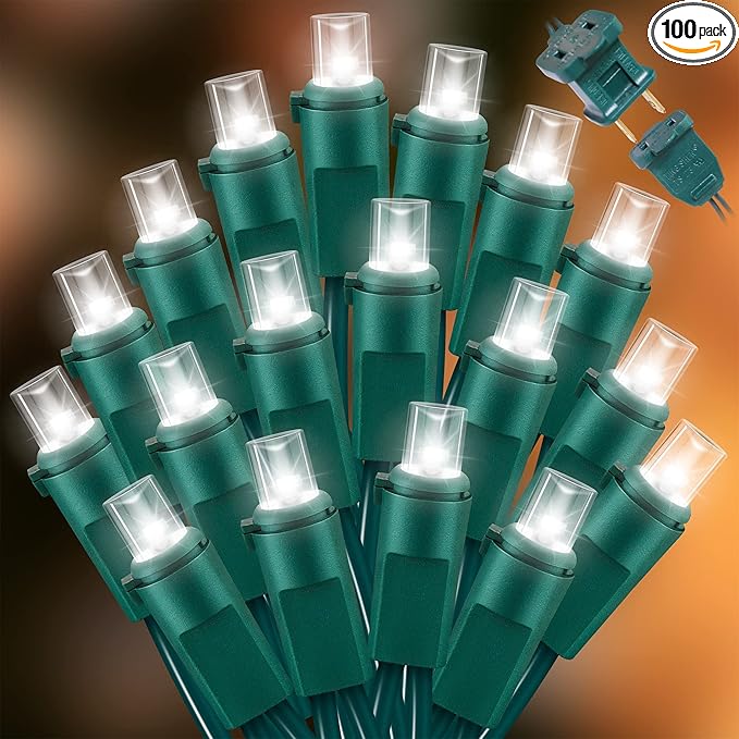 100 Count Cool White -String Lights - 21.6FT LED Christmas Lights, Mini led Lights for Indoor Outdoor Home Holiday Party Wedding Independence Day Decoration-HomvellaHome