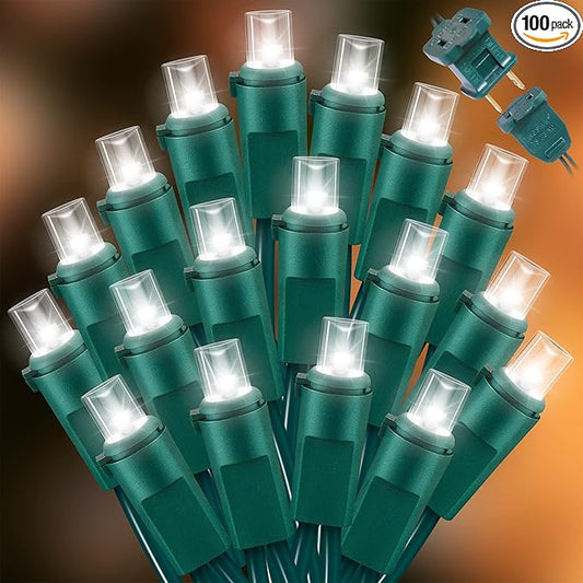 100 Count Cool White -String Lights - 21.6FT LED Christmas Lights, Mini led Lights for Indoor Outdoor Home Holiday Party Wedding Independence Day Decoration-HomvellaHome