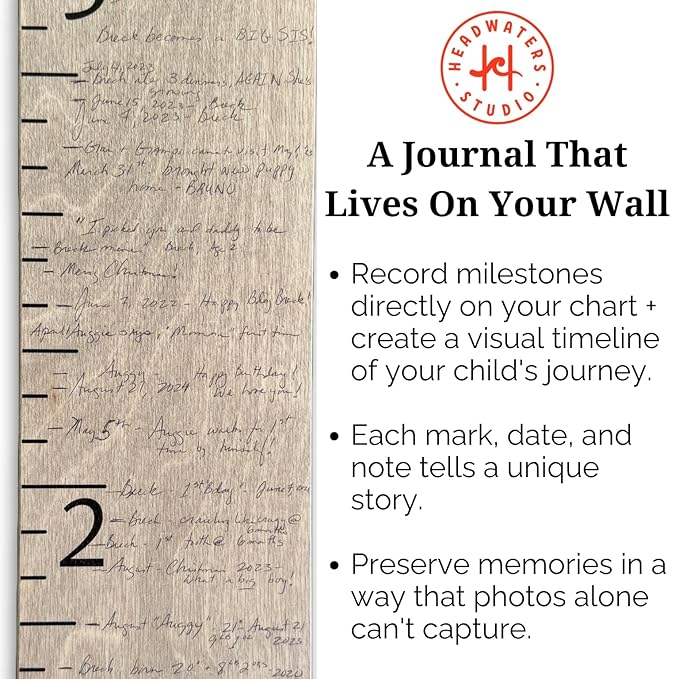 Growth Chart for Wall - Height Chart for Kids, Growth Chart for Kids, Measuring Board for Kids Height, Wooden Growth Chart for Wall, Height Measurement for Wall - Gray (63"x6.7")-HomvellaHome