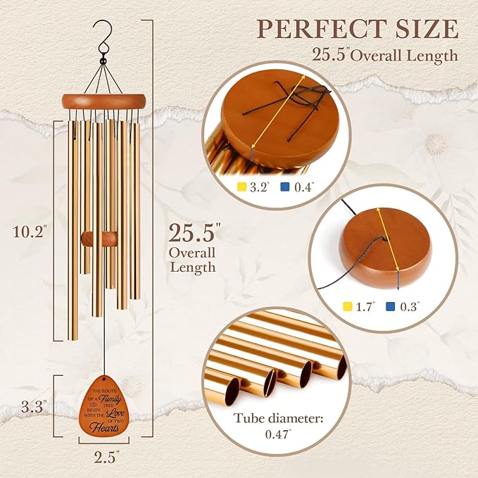 10th Anniversary Wind Chime, 10th Anniversary Romantic Gifts for Him, Her, Couple, Men, Women, Wife, Husband, Newlywed, Aluminum Anniversary's Keepsake Gifts Ideas-HomvellaHome