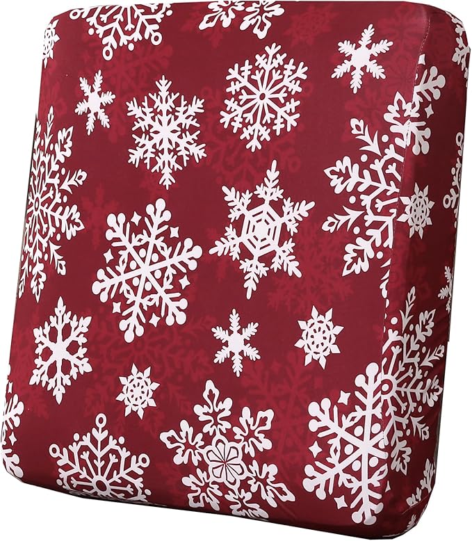 H.VERSAILTEX Christmas Sofa Slipcover Fleece Stretch Couch Cushion Cover Furniture Protector Seat Cushion Snowflakes Sofa Cover for Christmas (1 Piece Armchair Cushion Covers, Snowflakes)-HomvellaHome