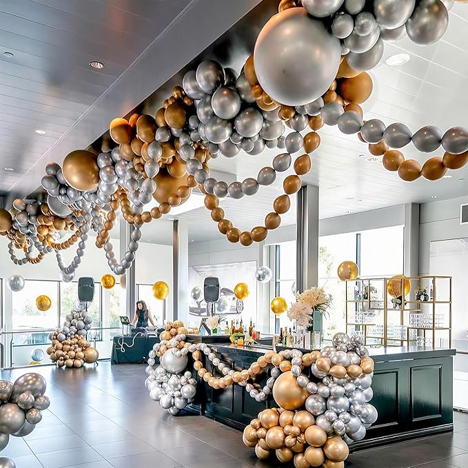 Gold Quick Link Balloons, 60PCS Linking for Balloon Wall Arch Chains, 6inch Linkable for Wedding Birthday Baby Shower Engagement Graduation Party Decorations-HomvellaHome