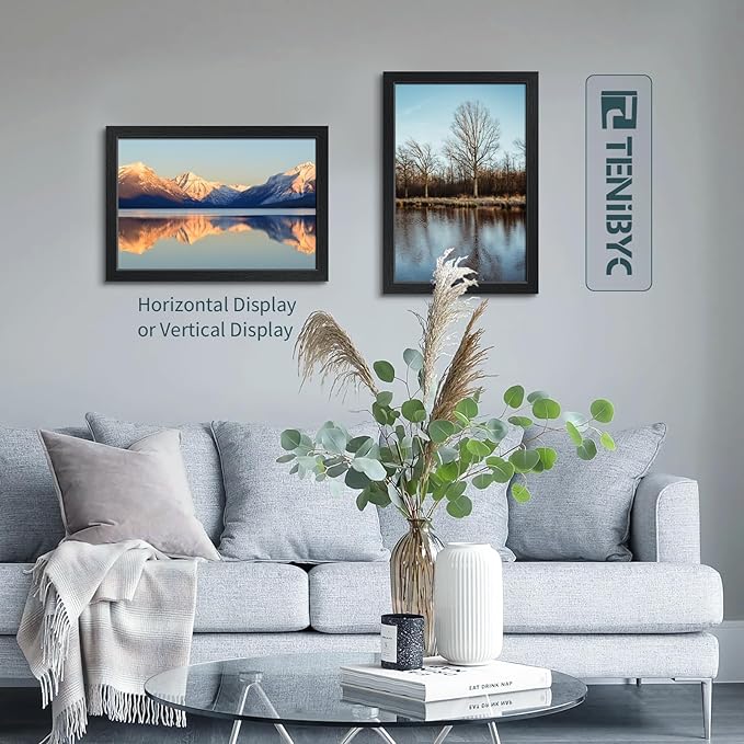 12x18 Poster Frame Set - 3 Pack, Textured Black Solid Wood with HD Tempered Glass, Wall Gallery Picture Photo Frame-HomvellaHome