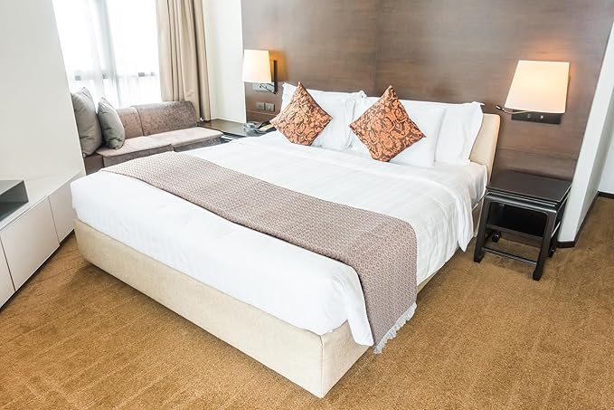 Gold Case Throw Blanket for Bed – 100% Recycled Turkish Cotton Bed Blanket – Decorative Throw Cotton Blankets for Living Room & Bedroom – Elegant Beige Woven Queen Blankets – 90x90-HomvellaHome