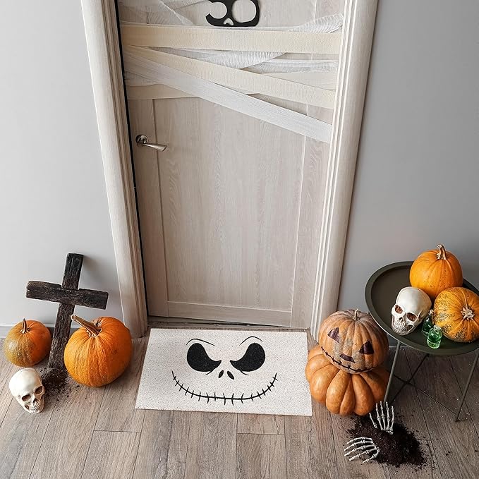 Gertmenian Nightmare Before Christmas Coir Doormat - 2x3 Welcome Mat (2-Pack), Ideal for High Traffic Areas in Front Door, Garage, Entryway - Disney Nightmare Jack Skellington, 80024-HomvellaHome