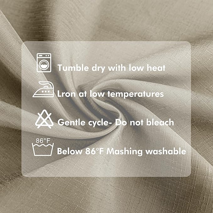 HolidayIdeas Linen Outdoor Curtains for Patio 4 Panels Waterproof Taupe Outside Curtains 110"x108"-Indoor/Outdoor Gazebo Wide Curtains Weatherproof, Privacy for Pergola, Porch, Cabana, Pool-HomvellaHome