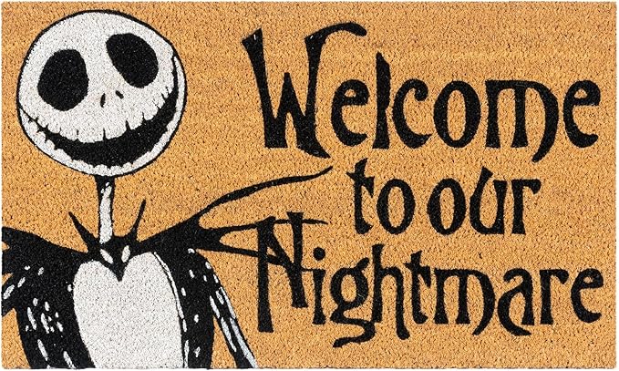 Gertmenian Nightmare Before Christmas Coir Doormat - 2x3 Welcome Mat (2-Pack), Ideal for High Traffic Areas in Front Door, Garage, Entryway - Welcome Nightmare/Jack & Sally, 80005-HomvellaHome