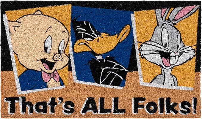 Gertmenian Looney Tunes Coir Doormat - 2x3 Welcome Mat (2-Pack), Ideal for High Traffic Areas in Front Door, Garage, Entryway - Warner Bros. Doc/Folks, 80029-HomvellaHome