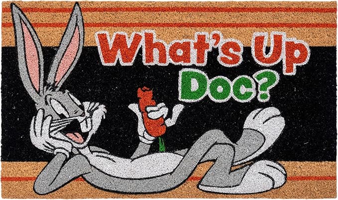 Gertmenian Looney Tunes Coir Doormat - 2x3 Welcome Mat (2-Pack), Ideal for High Traffic Areas in Front Door, Garage, Entryway - Warner Bros. Doc/Folks, 80029-HomvellaHome