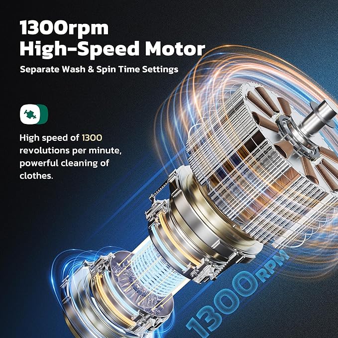 Greenvelly Portable Washing Machine, 16 Lbs Compact Mini Washer and Dryer Combo, Semi-automatic Twin Tub Washer with Drain Pump for Dorms, Apartments, RVs (Blue)-HomvellaHome