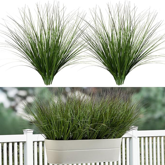16PCS 17.3" Fake Plants Artificial Wheat Grass Greenery Plastic Plants Fake Grass Artificial Plants for Outdoor Decor Artificial Grass Plant with Greenery Stems for Indoor Home Decoration-HomvellaHome
