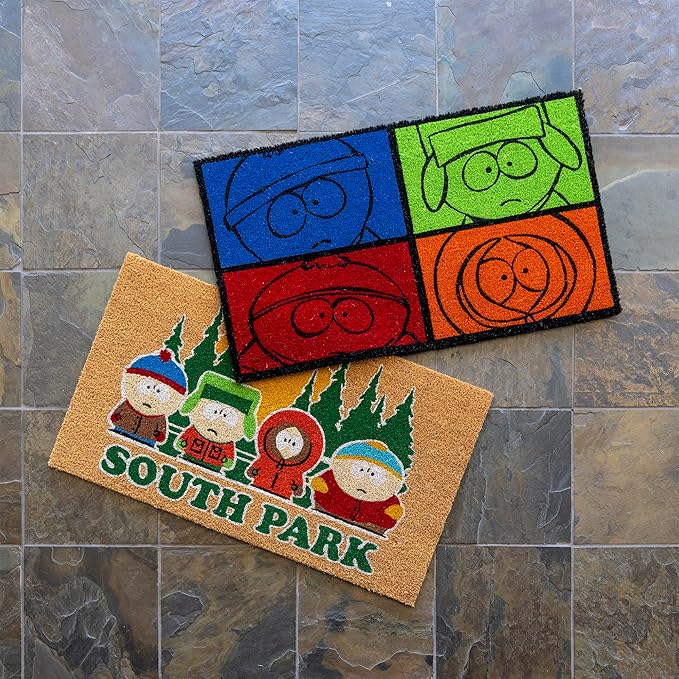Gertmenian Coir Doormat - 2x3 Welcome Mat (2-Pack), Ideal for High Traffic Areas in Front Door, Garage, Entryway - South Park Gang/South Park Blocks, 80010-HomvellaHome