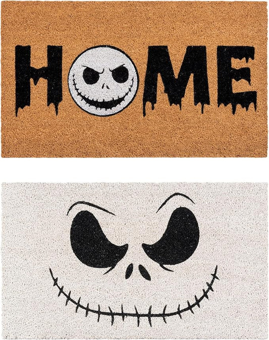 Gertmenian Nightmare Before Christmas Coir Doormat - 2x3 Welcome Mat (2-Pack), Ideal for High Traffic Areas in Front Door, Garage, Entryway - Disney Nightmare Jack Skellington, 80024-HomvellaHome