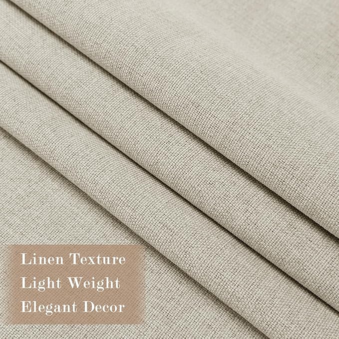100% Blackout Linen Textured Drapes for Bedroom Pinch Pleated Curtains for Track System Portable Drapery for Sliding Glass Door/Storage/Space Room Divider, 70" Wx102 L, 1 PC, Ivory White-HomvellaHome