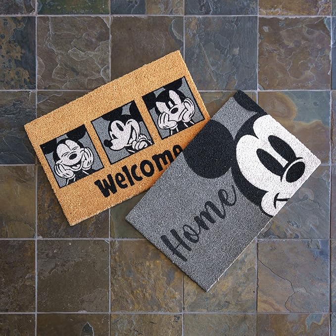 Gertmenian Disney Mouse Doormat Rug Front Door Coir Mat Indoor Outdoor Entryway Carpet, 2-Pack 20x34, Retro Mickey Home/Welcome-HomvellaHome