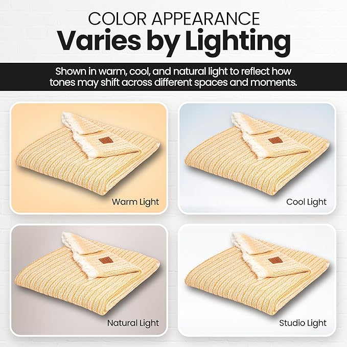 Gold Case Throw Blanket for Couch – 100% Recycled Turkish Cotton Blankets & Throws – Elegant Decorative Throw Blankets for Living Room Sofa – Woven Throws for Couch – Vintage Mustard – 50x60-HomvellaHome