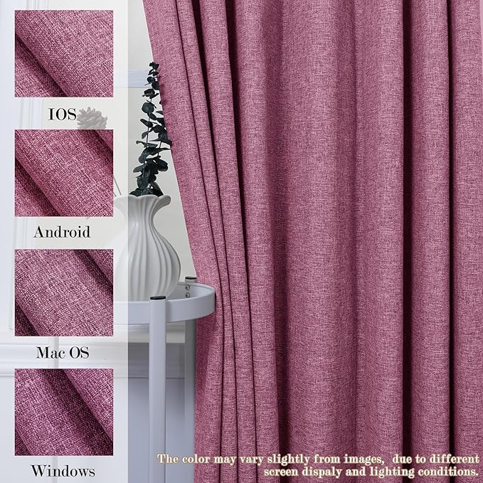 120" Wx96 L Linen Room Divider Drapes for Doorway/Glass Window/Sliding Door/Patio, Extra Wide Pinch Pleated Full Blackout Curtains for Girls Boys Teen Kids Room, 1 Panel, Lilac-HomvellaHome