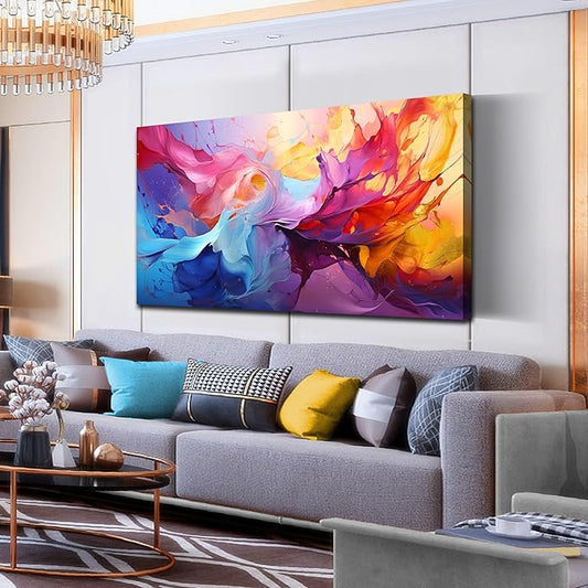 GUGIKA Abstract Wall Art for Living Room, Colorful Canvas Wall-Art for Bedroom, Print, 29x59 Inches-HomvellaHome